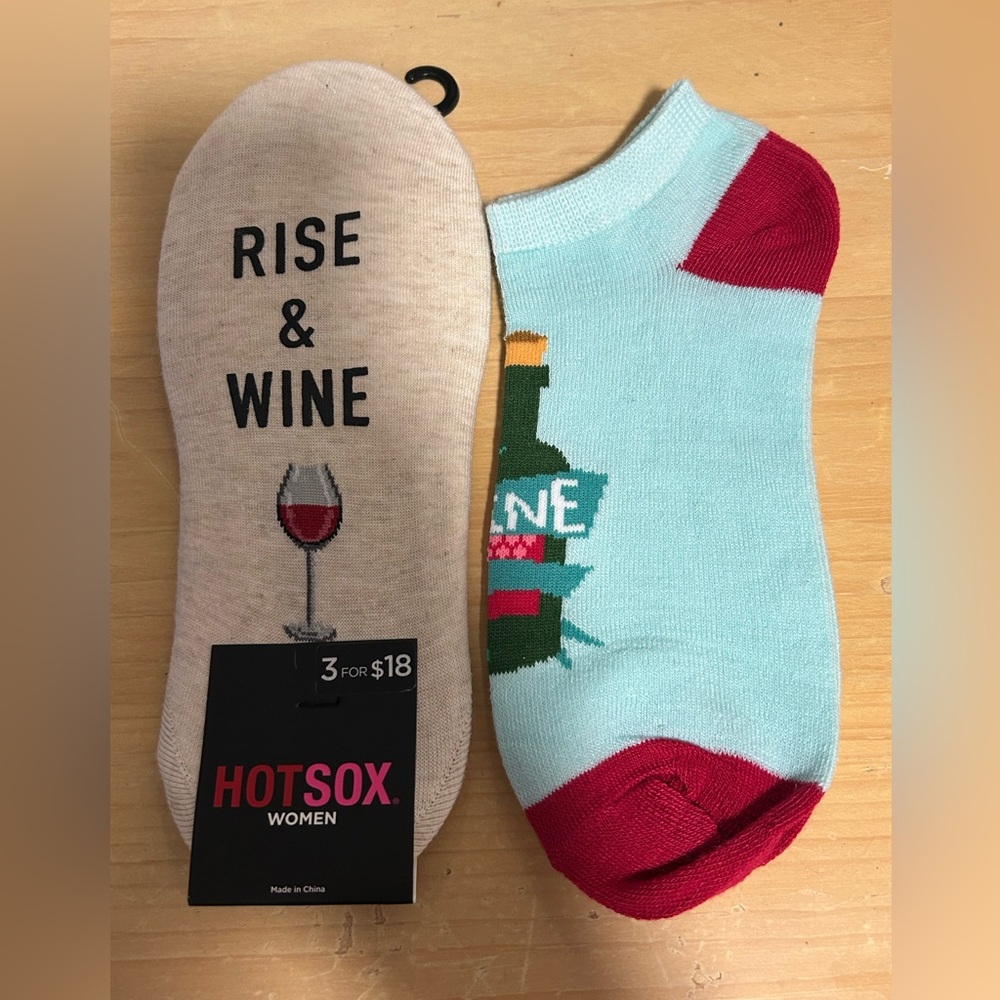 Two Pairs of Women's Wine-Themed Casual Socks